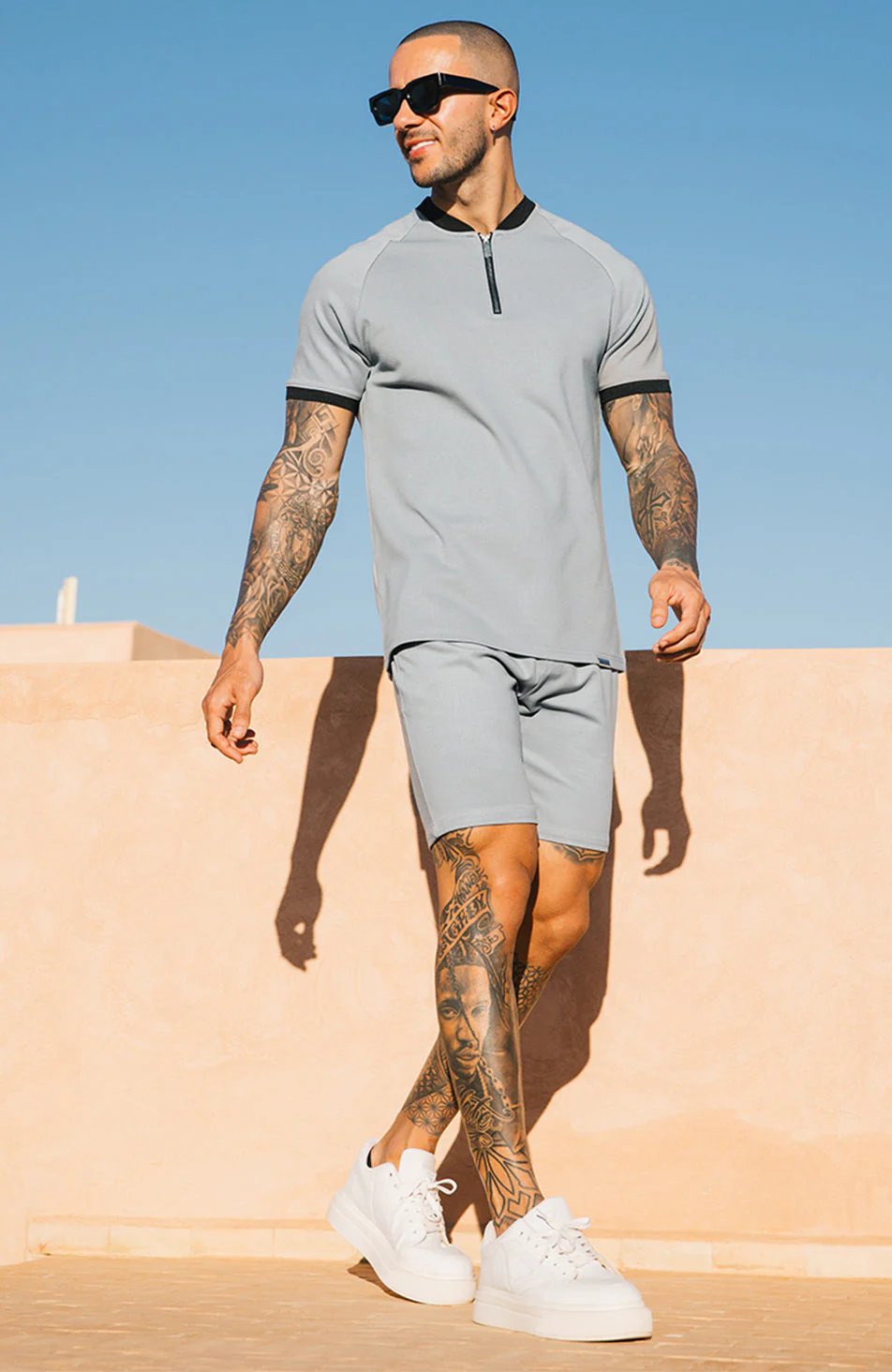 Signature Shorts with Half Belt in Ice Blue - Image 4