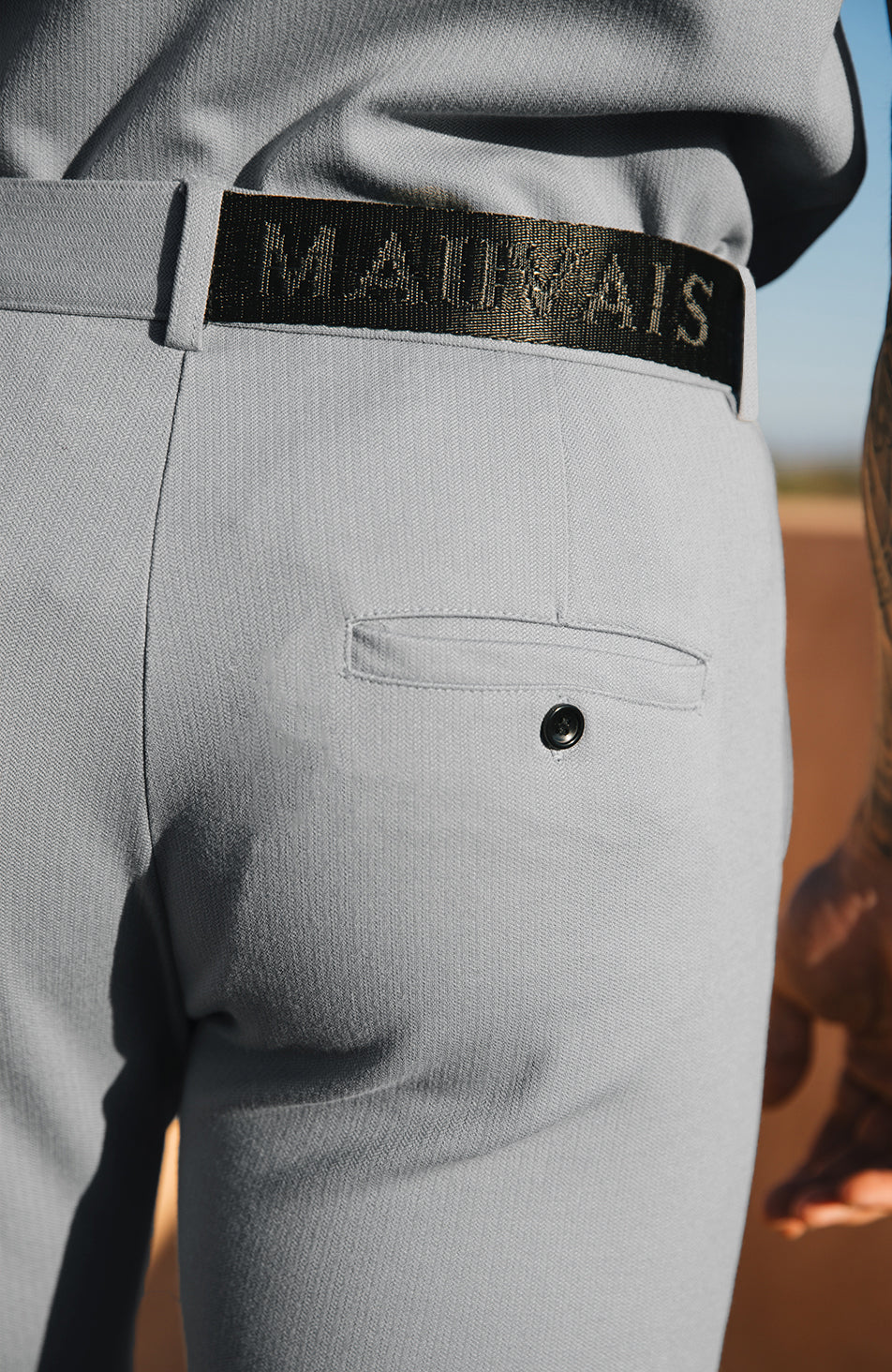 Signature Shorts with Half Belt in Ice Blue - Image 6