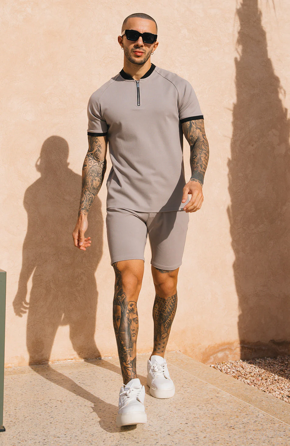 Signature Shorts With Half Belt in Monaco Beige - Image 4