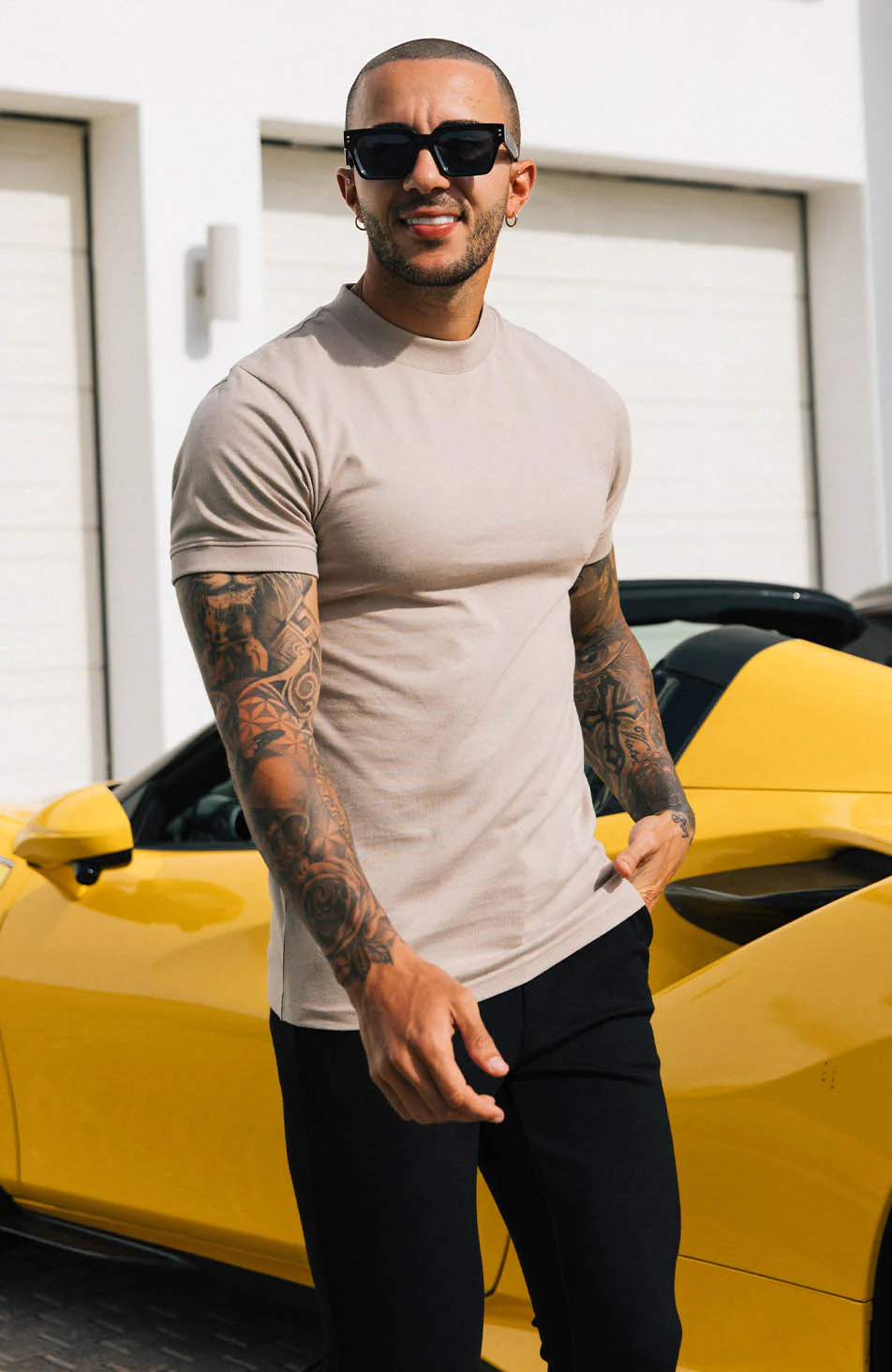 Signature Slim Tee in Stone - Image 4