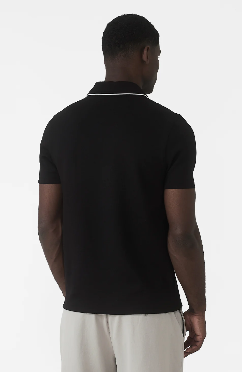 Signature Slim Tipping Polo in Black - Image 5