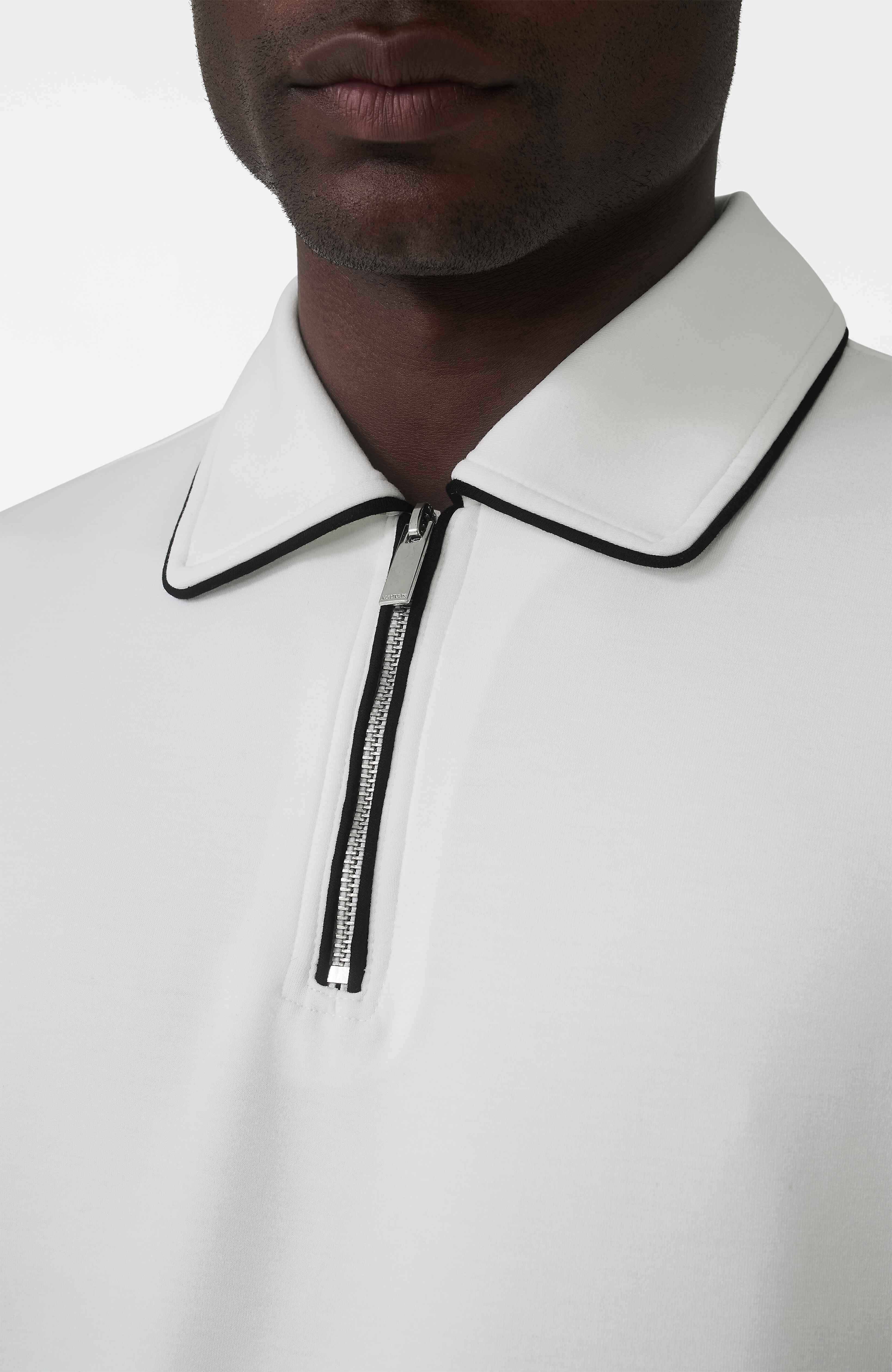 Signature Slim Tipping Polo in White - Image 3