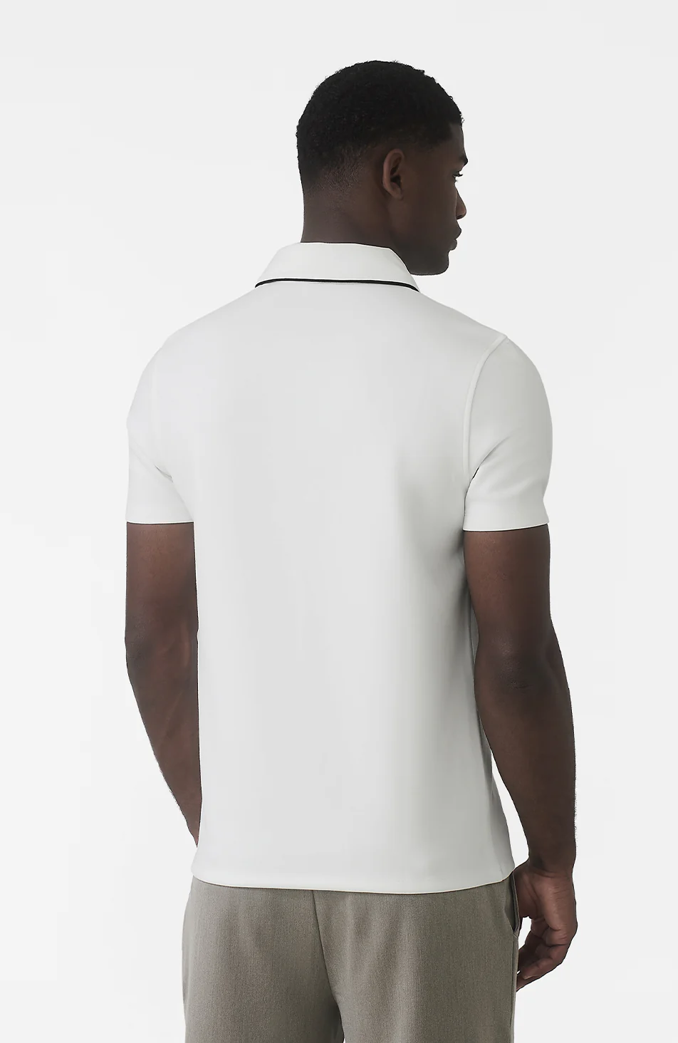 Signature Slim Tipping Polo in White - Image 5