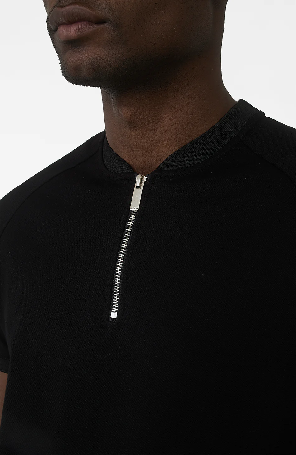 Signature Zip Tee in Black - Image 3