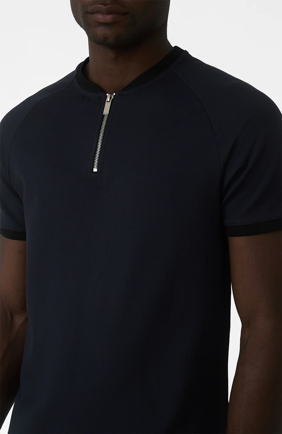 Signature Zip Tee in Navy - Image 3