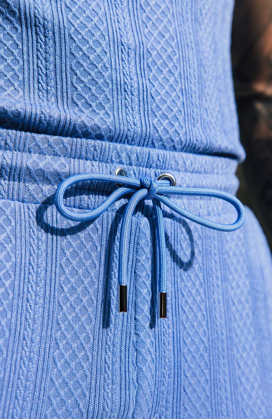 Tanami Textured Stretch Slim Short in Blue - Image 3