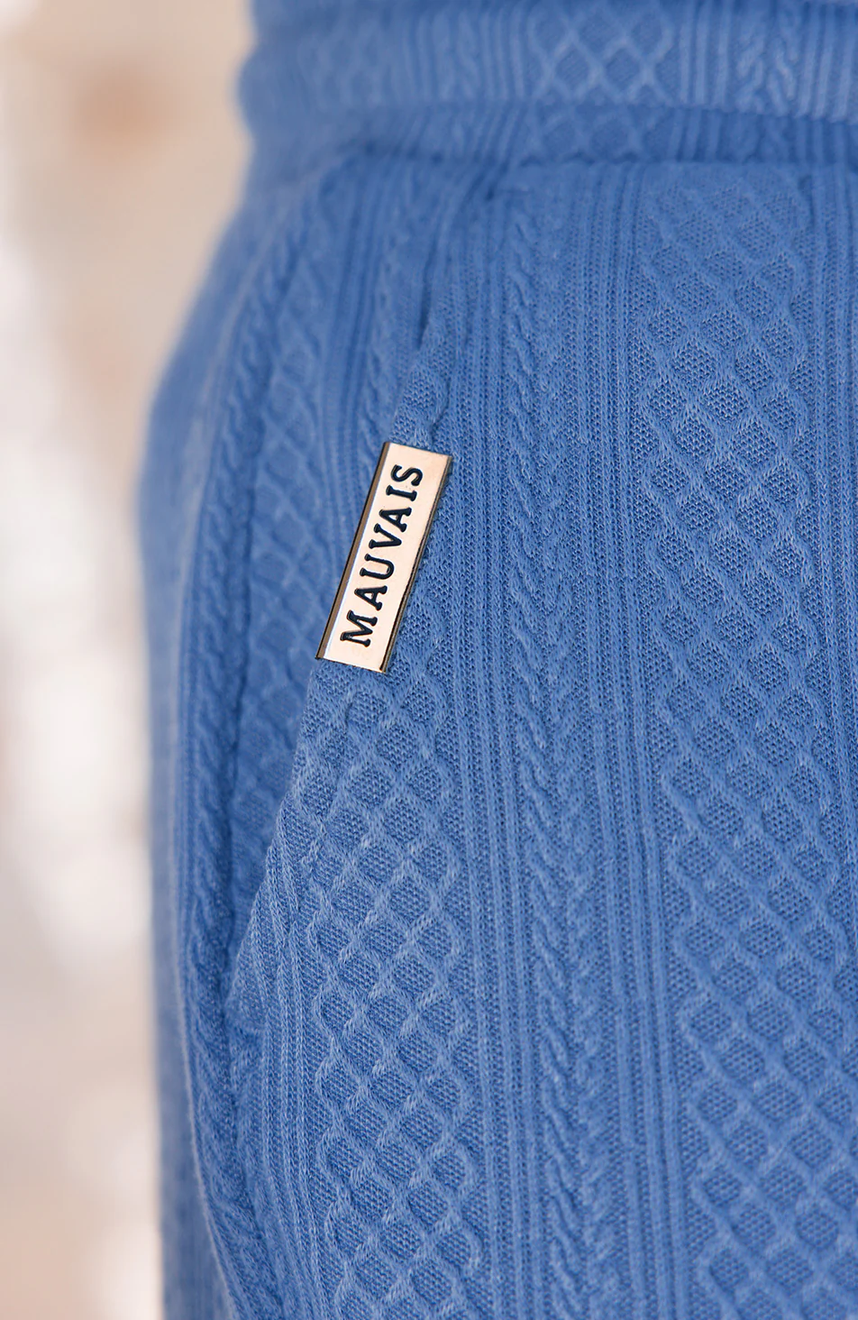 Tanami Textured Stretch Slim Short in Blue - Image 5