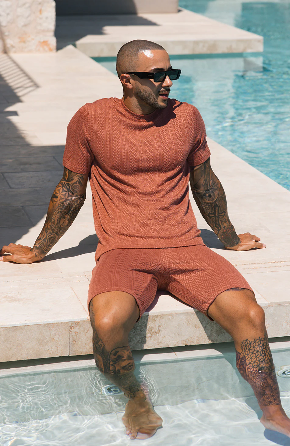 Tanami Textured Stretch Slim Short in Canyon - Image 2