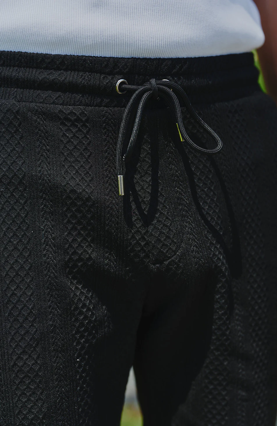 Tanami Textured Stretch Slim Shorts in Black - Image 3