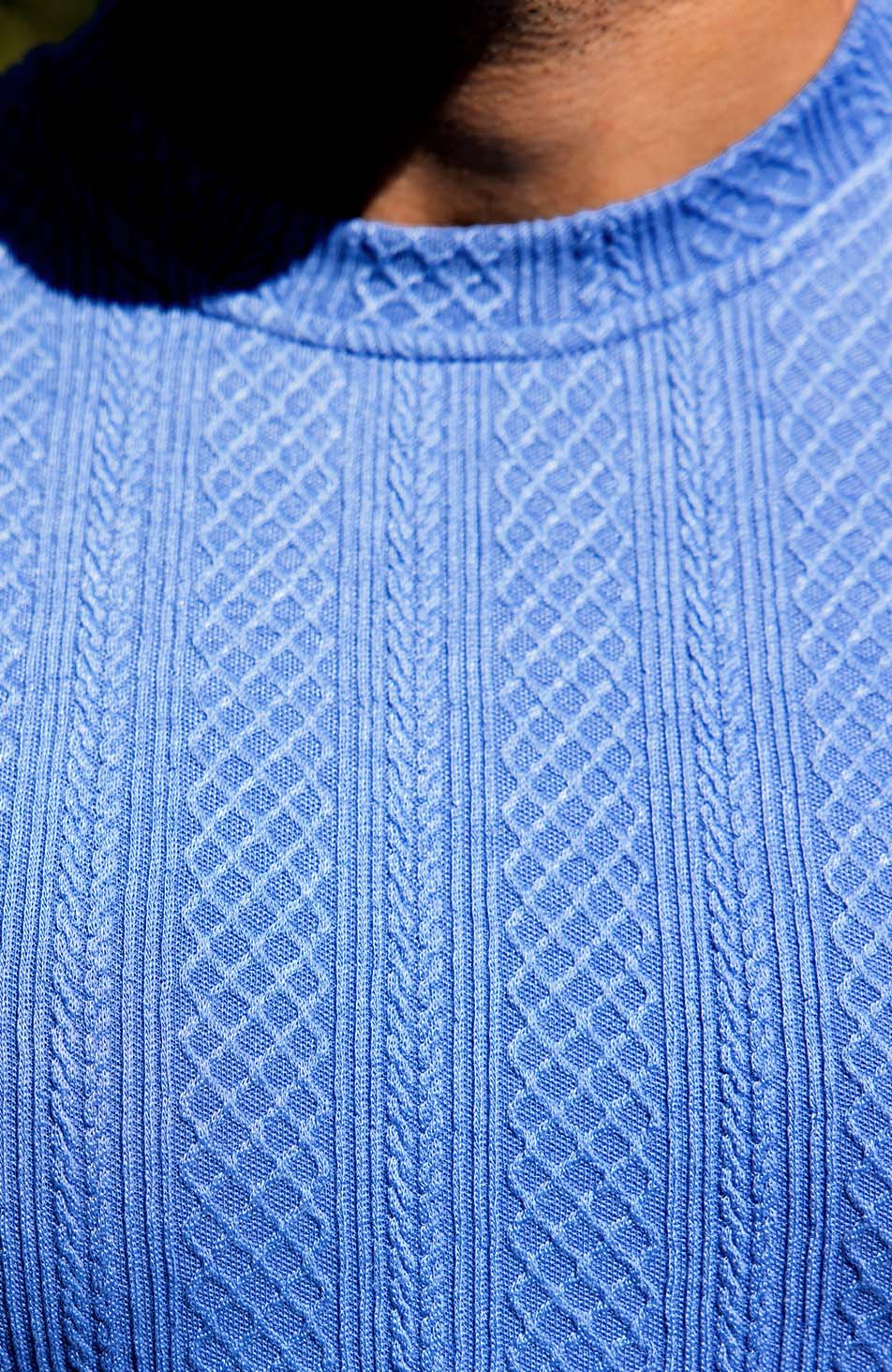 Tanami Textured Stretch Slim Tee in Blue - Image 3