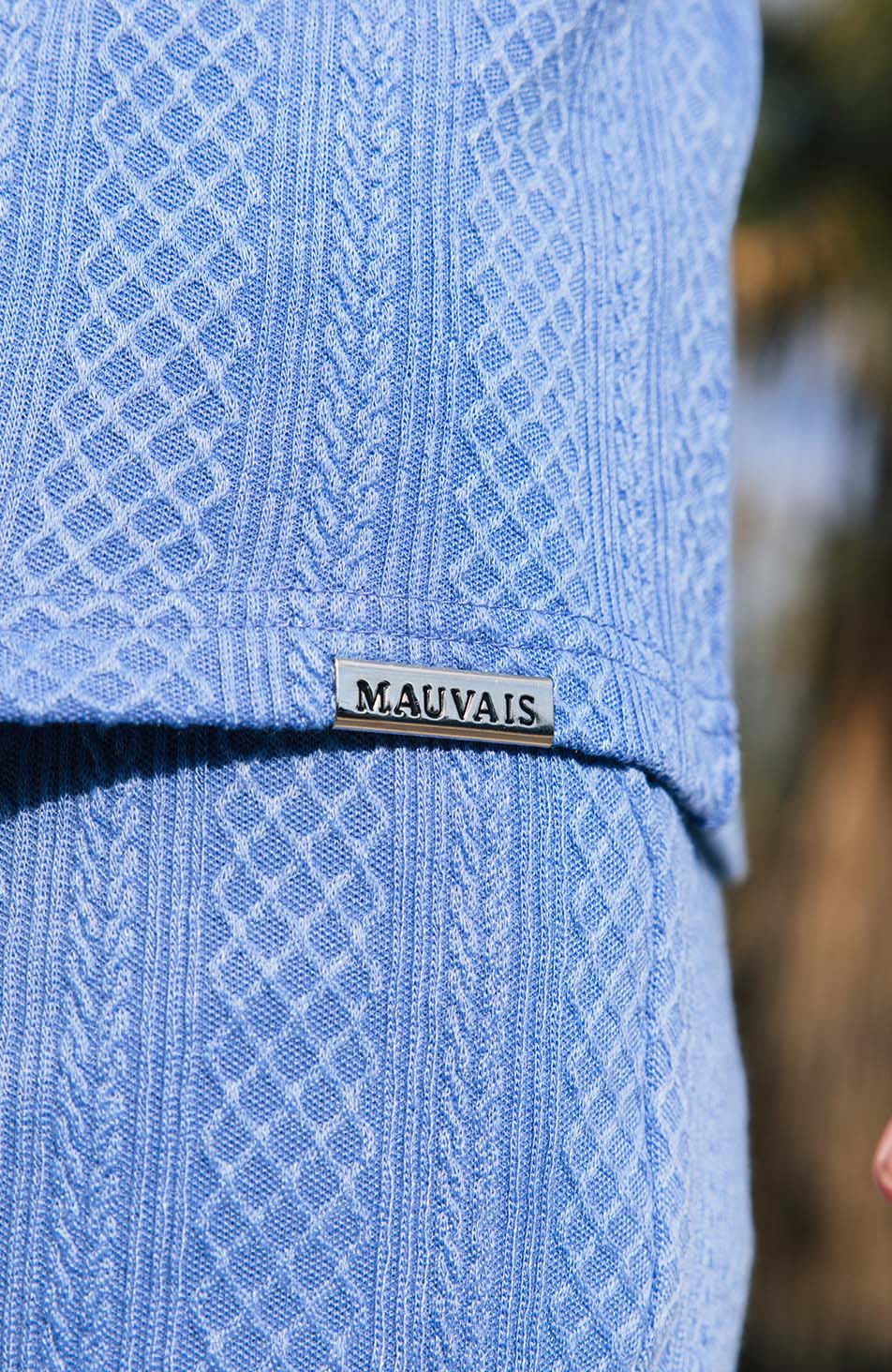 Tanami Textured Stretch Slim Tee in Blue - Image 5