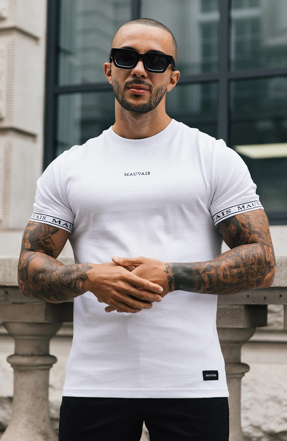 Taped Tee in White - Image 2