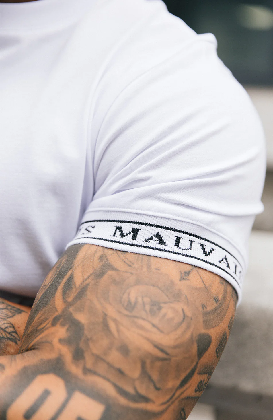 Taped Tee in White - Image 4