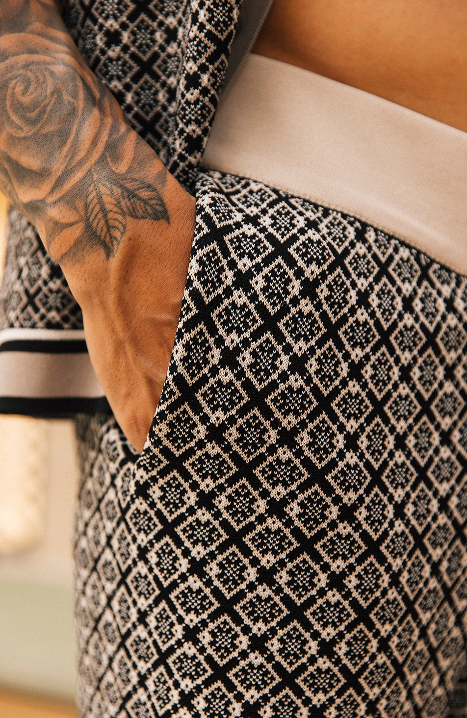 Terazzo Knit Shorts in Taupe - Image 3