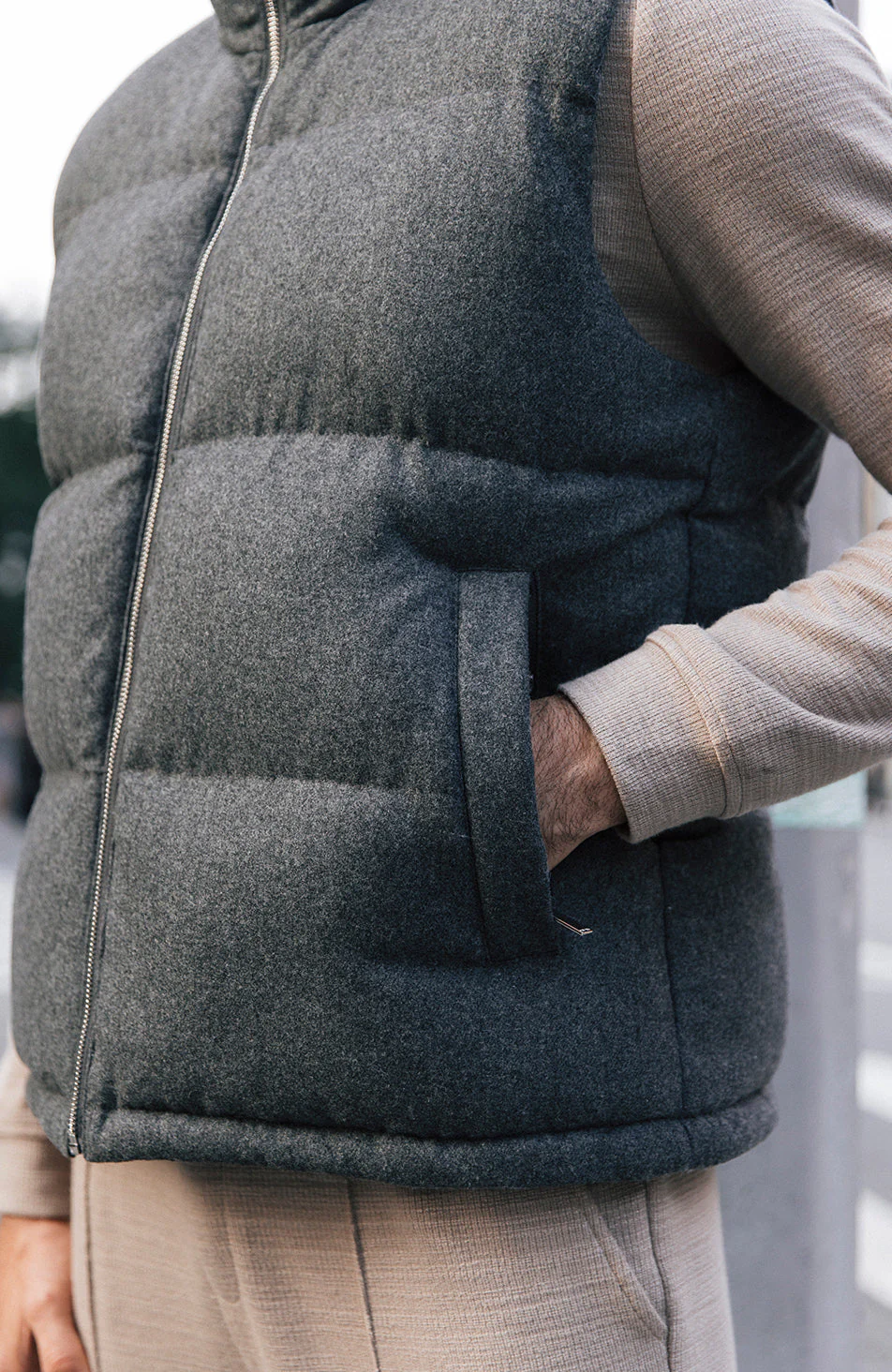 Tournelle Brushed Padded Gilet in Grey - Image 4