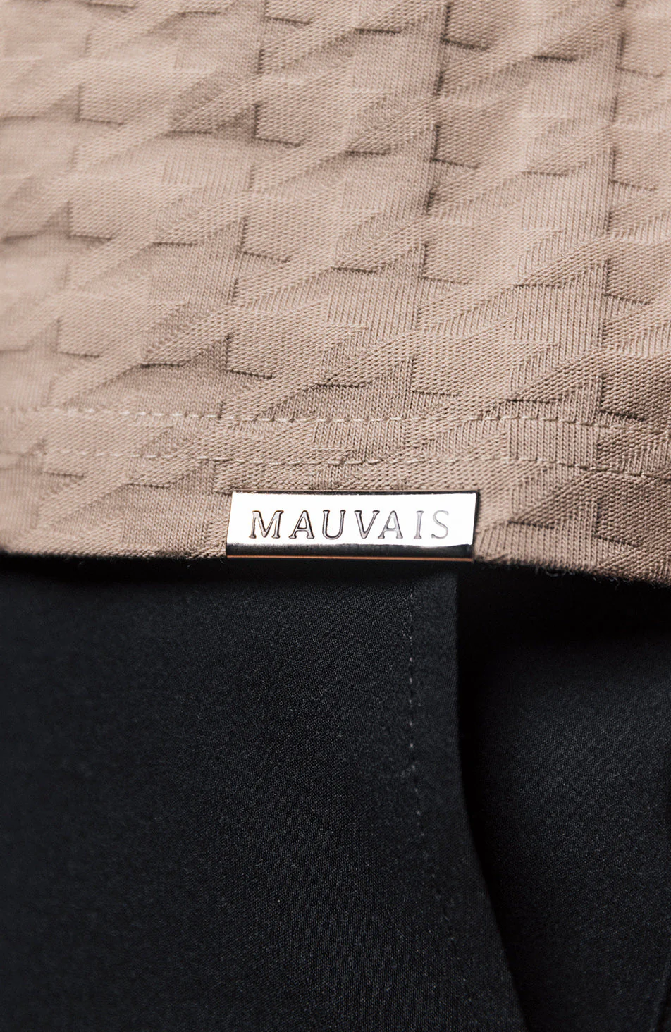 Vincent Slim Grid Shirt in Champagne Dogtooth - Image 7