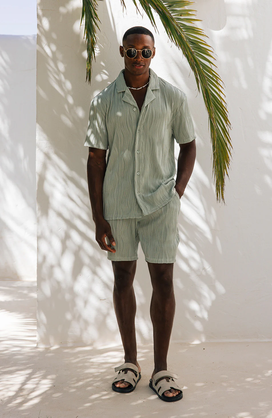 Wave Shorts in Sage - Image 2