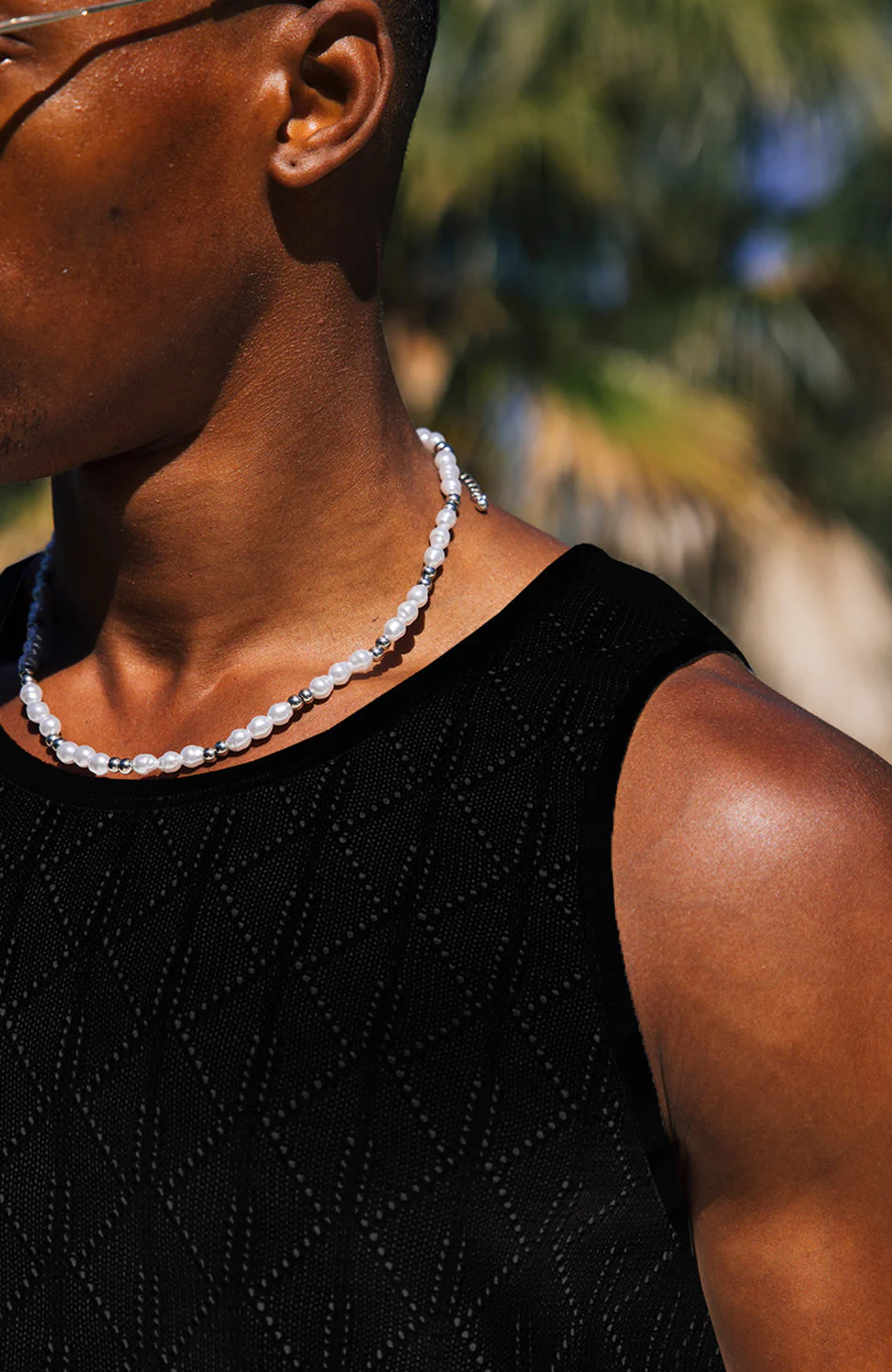 Zamas Pointelle Vest in Black - Image 3