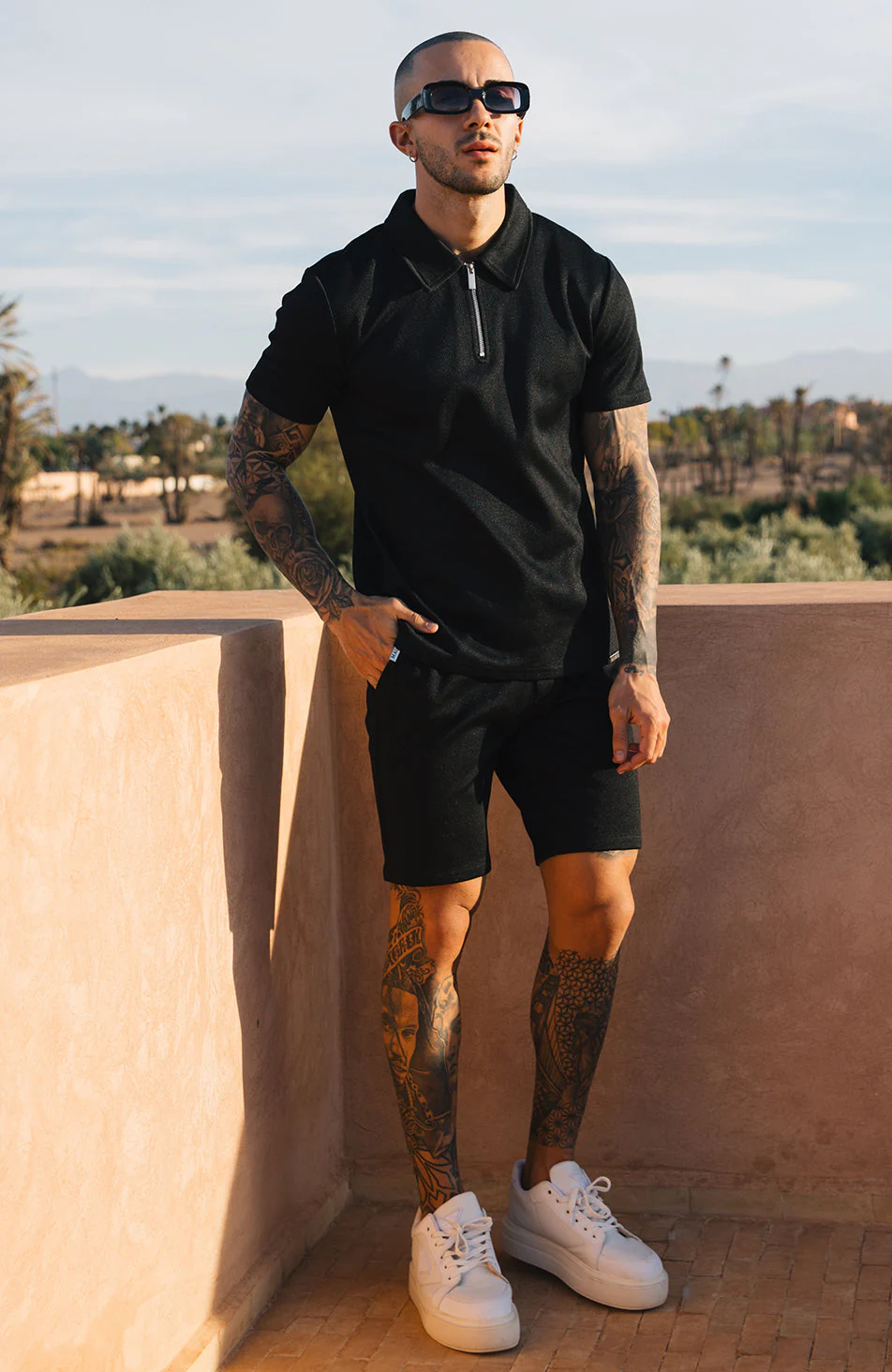 Zig Zag Polo in Black - Image 2