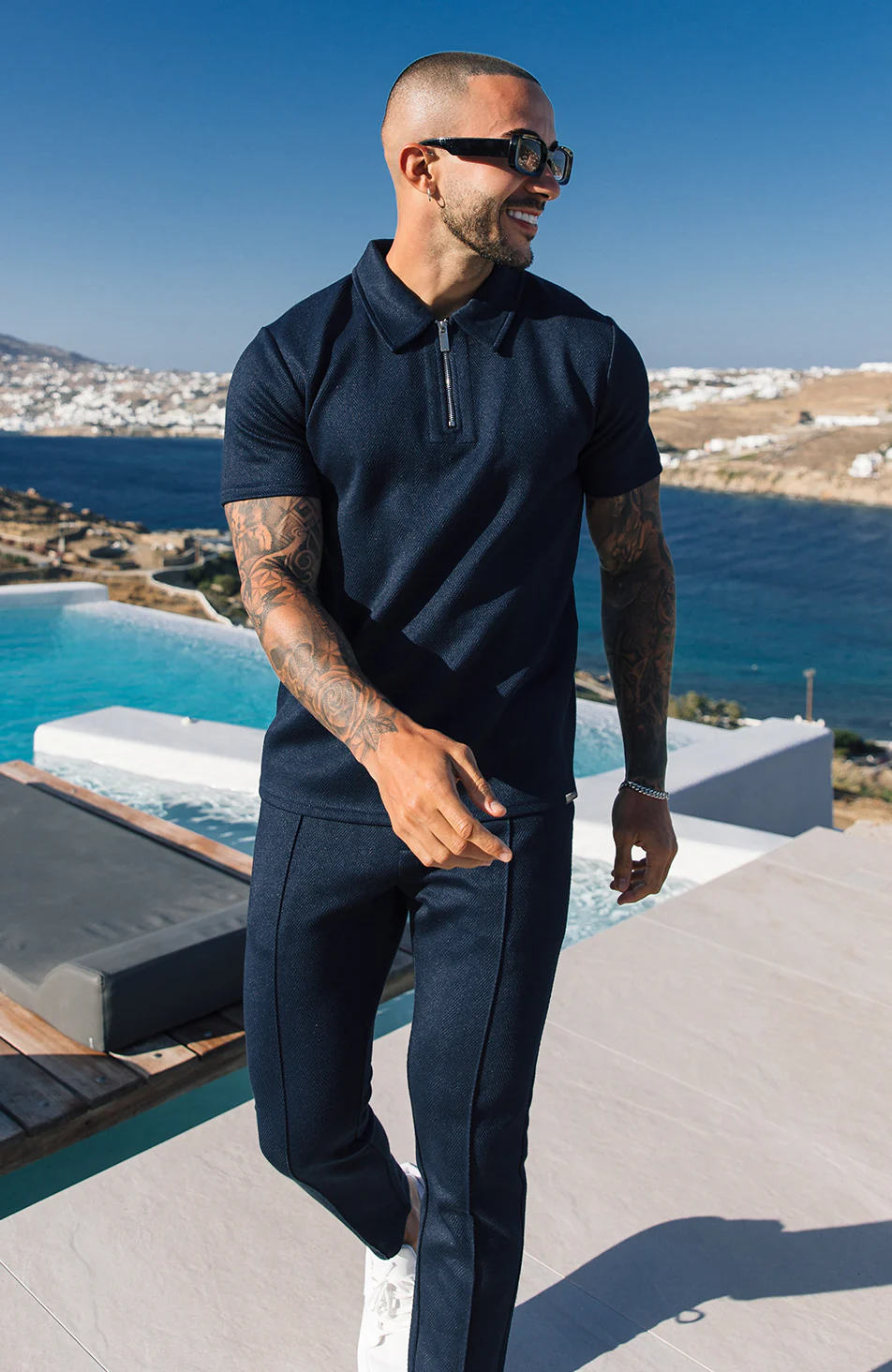 Zig Zag Polo in Navy - Image 3